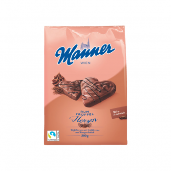 Manner Herzen Rum-Trüffelcreme, 300 Gramm Packung